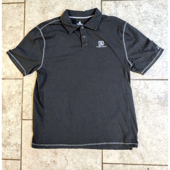 Walt Disney World 2017 Gray Black Size Large Logo Polo Shirt Wdw Fast Shipping - Picture 2 of 12